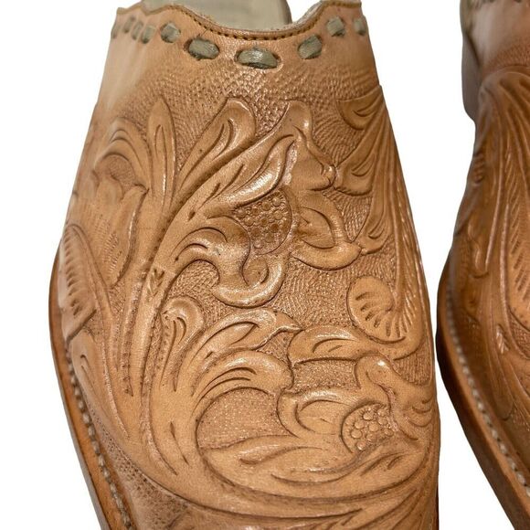 Corral Brown Leather Western Mules with Stitched Design - Picture 6 of 16